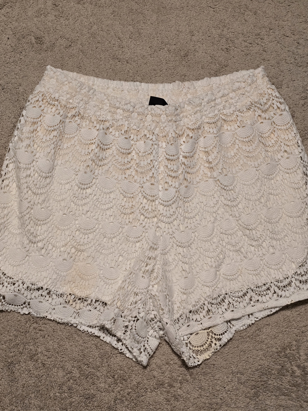 Lane Bryant White Crochet Lace Shorts